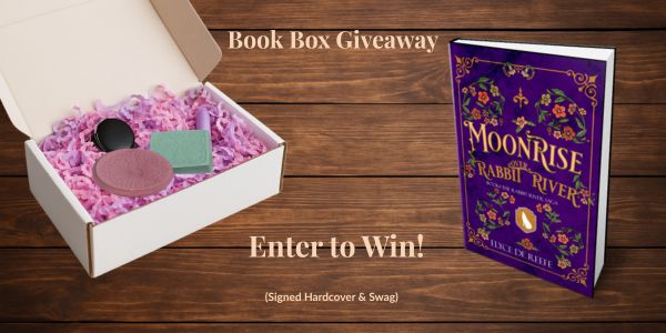 Image of hardcover book and swag